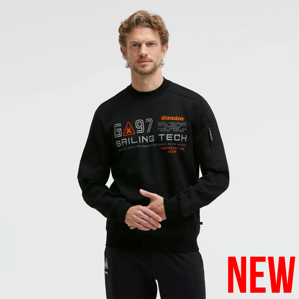 Gaastra Interlock Sweatshirt with Artwork and Sleeve Pocket Regular Fit