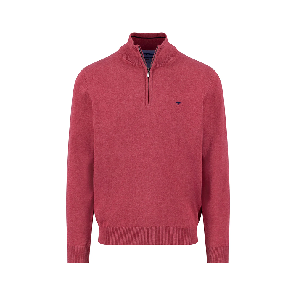 Fynch Hatton Cotton troyer with zip and stand-up collar