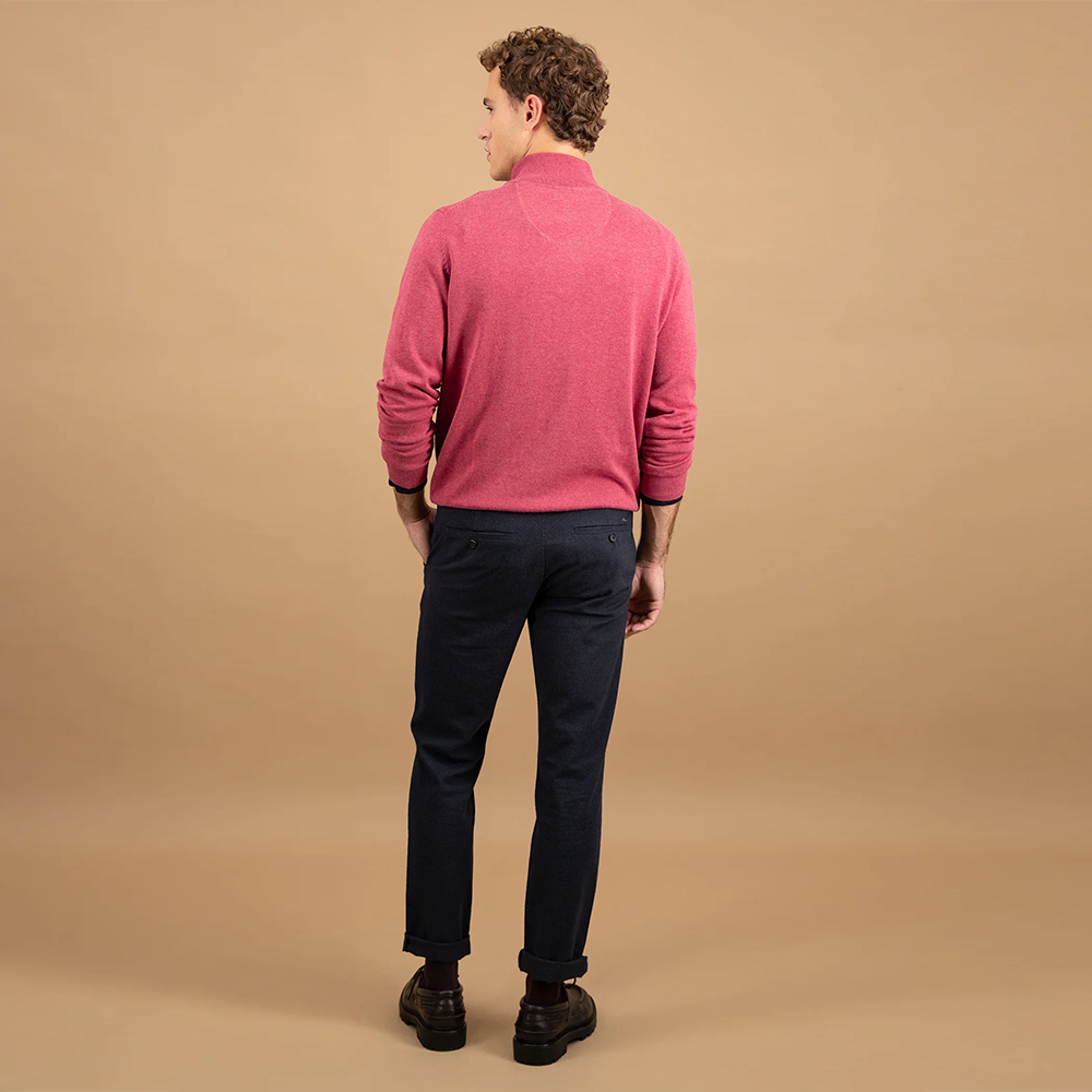 Fynch Hatton Cotton troyer with zip and stand-up collar