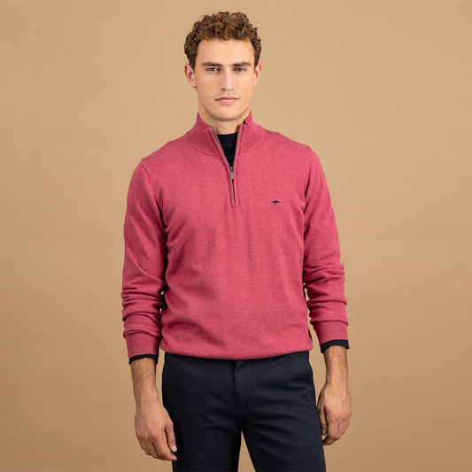 Fynch Hatton Cotton troyer with zip and stand-up collar
