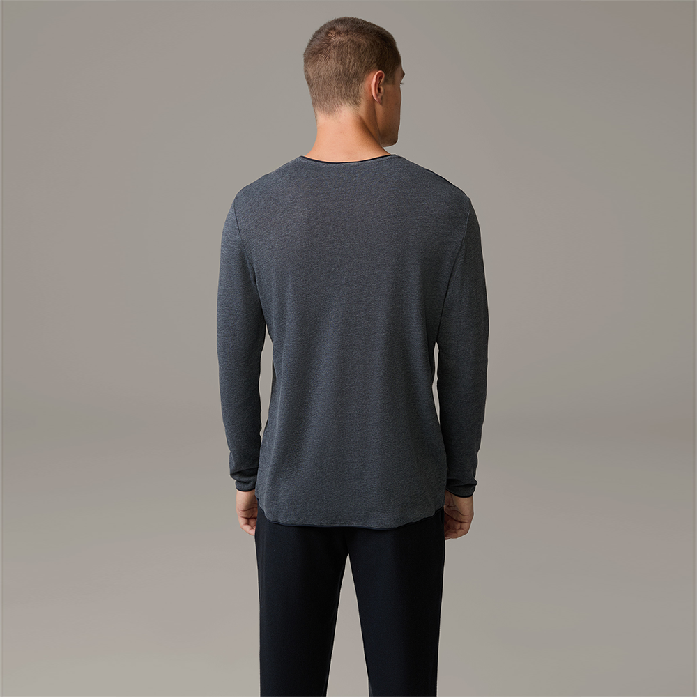 Strellson Prospect long sleeve top, dark grey marl