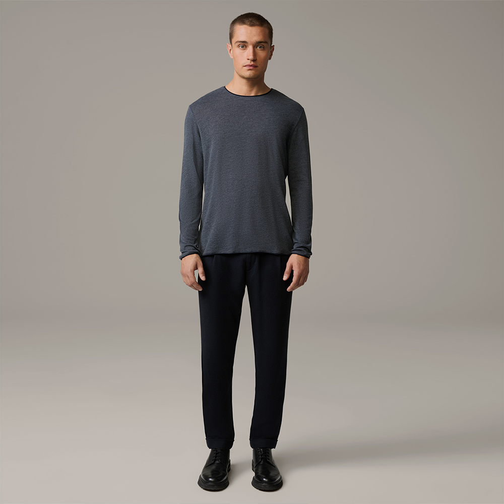 Strellson Prospect long sleeve top, dark grey marl