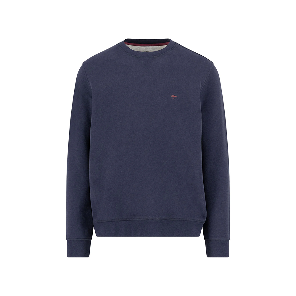 Fynch Hatton Cotton sweat jumper with round neckline and logo embroidery