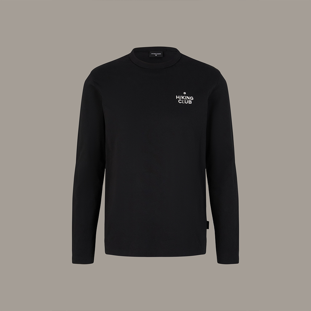 Strellson Bronko Long-Sleeved Organic Cotton Top in Black