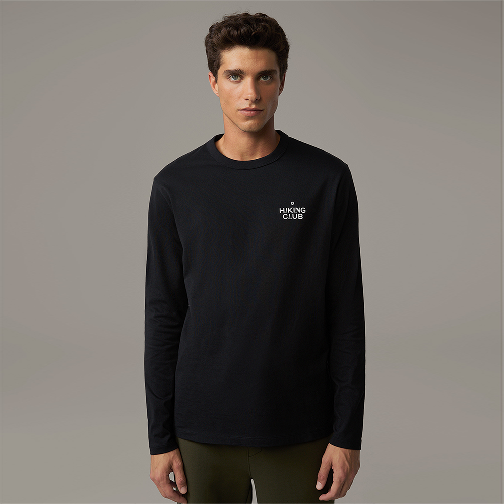 Strellson Bronko Long-Sleeved Organic Cotton Top in Black