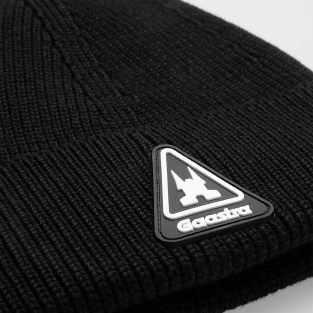 Gaastra Ribbed Knit Beanie with Rubber Patch