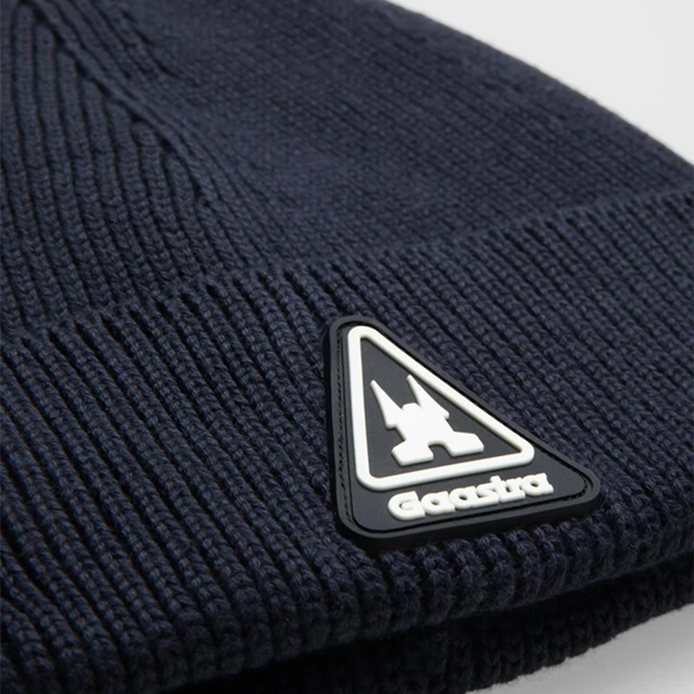 Gaastra Ribbed Knit Beanie with Rubber Patch