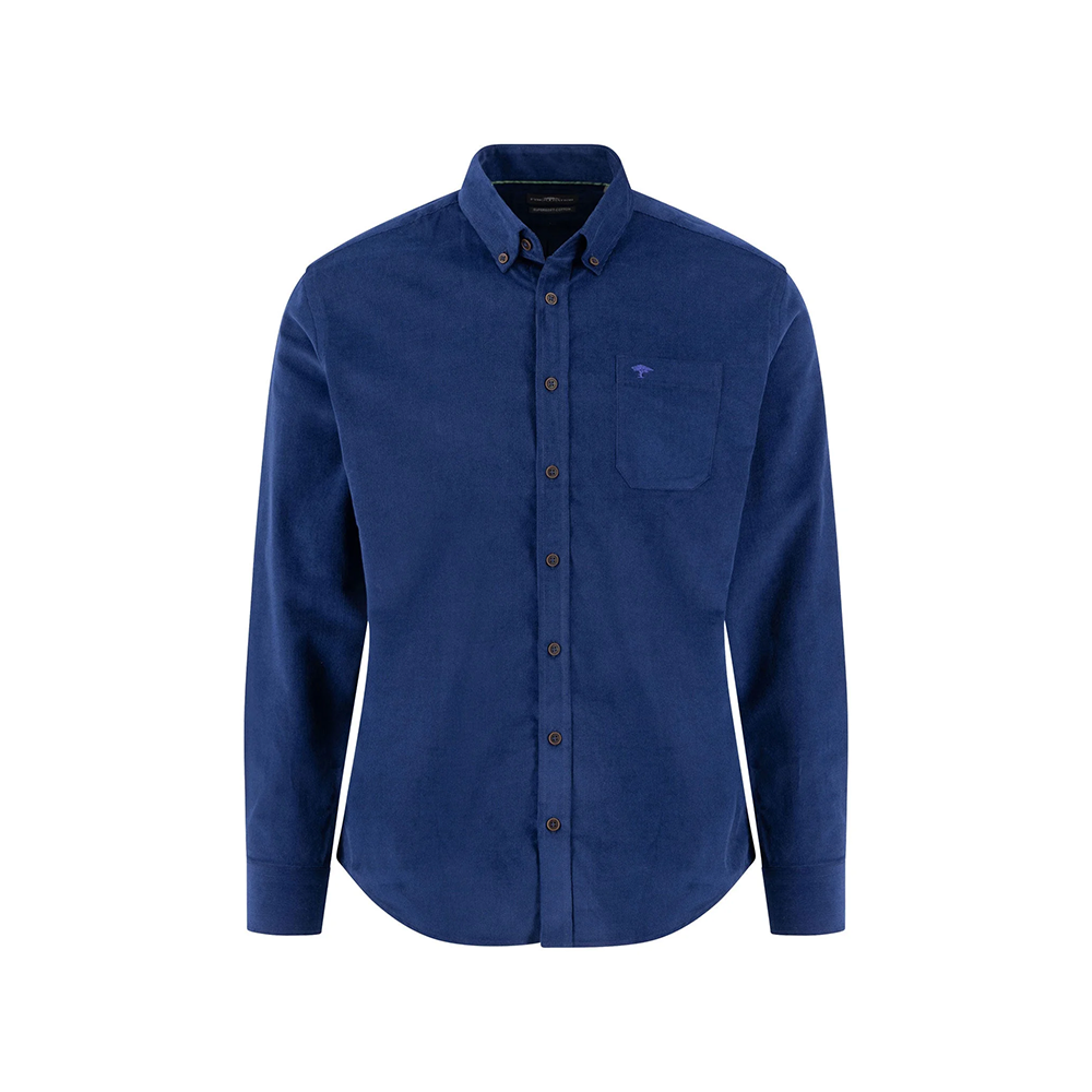Fynch Hatton Cotton corduroy shirt with button-down collar
