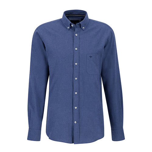 Fynch Hatton soft flannel wave blue shirt