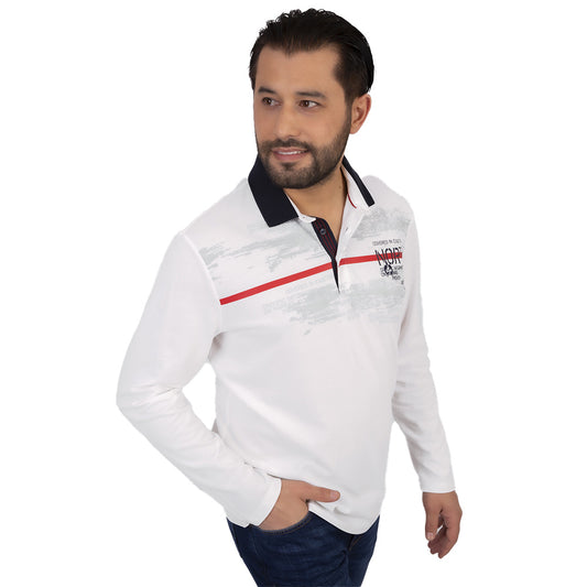 Campione long sleeve polo white