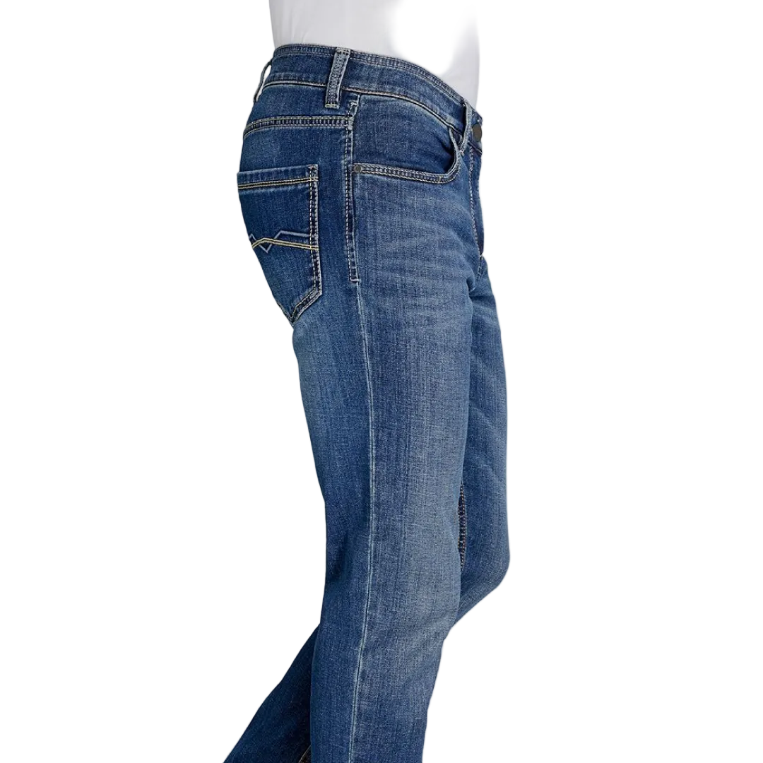 Gardeur Jeans Batu blue stretch denim men's jeans with modern fit, five-pocket design, washed finish, and button zip closure.