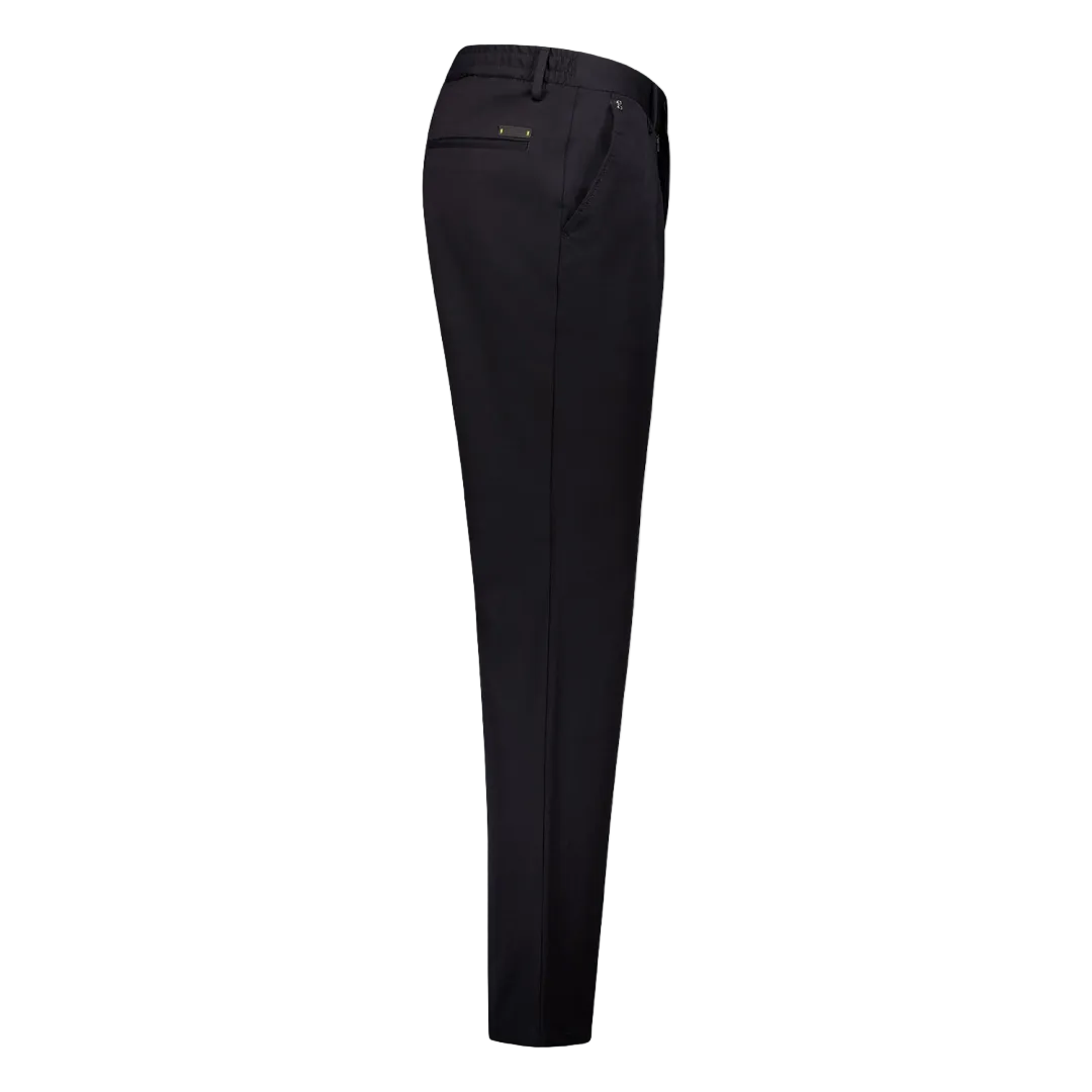 A pair of black Gardeur trousers with a tapered fit, displayed against a plain background.
