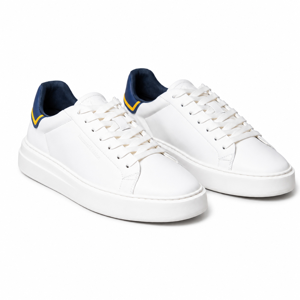 Harmont & Blaine white sneakers with blue and yellow accents for men