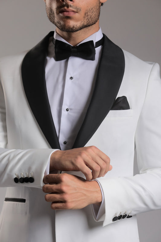 Four hands white tux