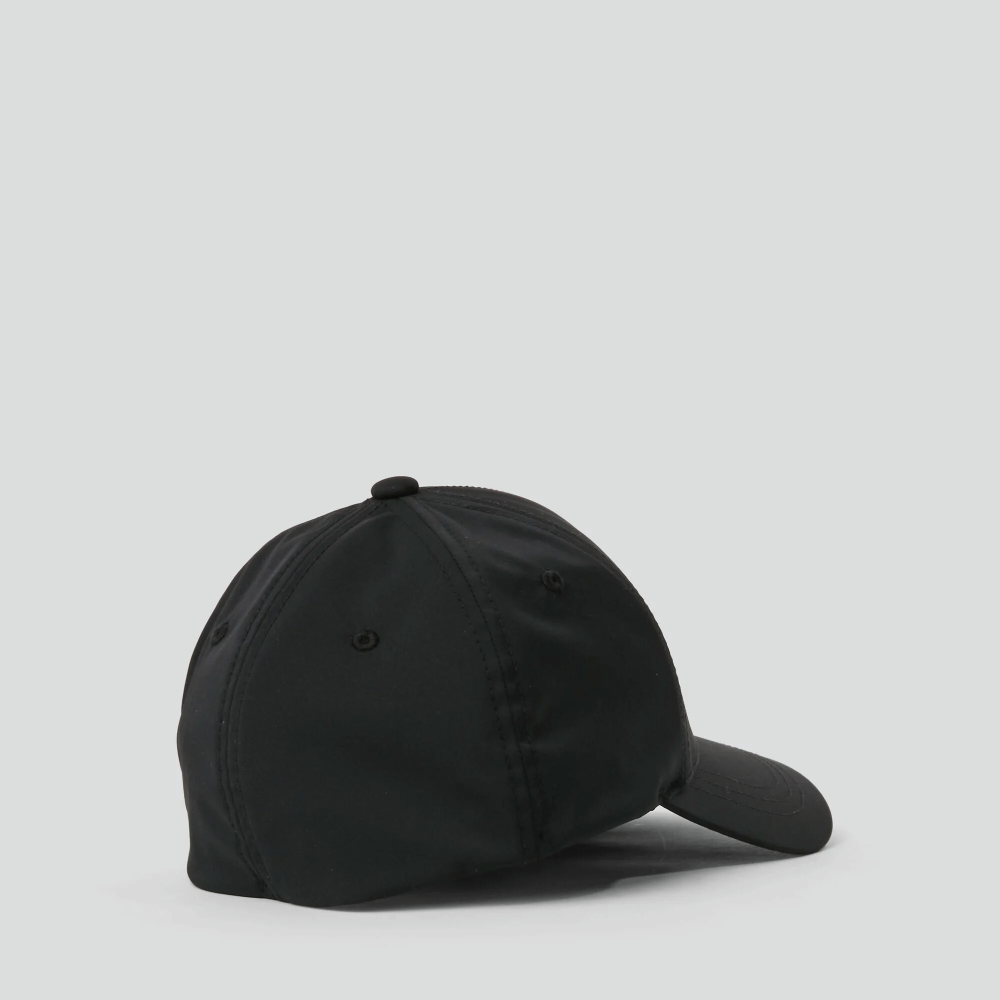 Karl Lagerfeld Black Cap with Karl Lagerfeld Silver Logo on a white background