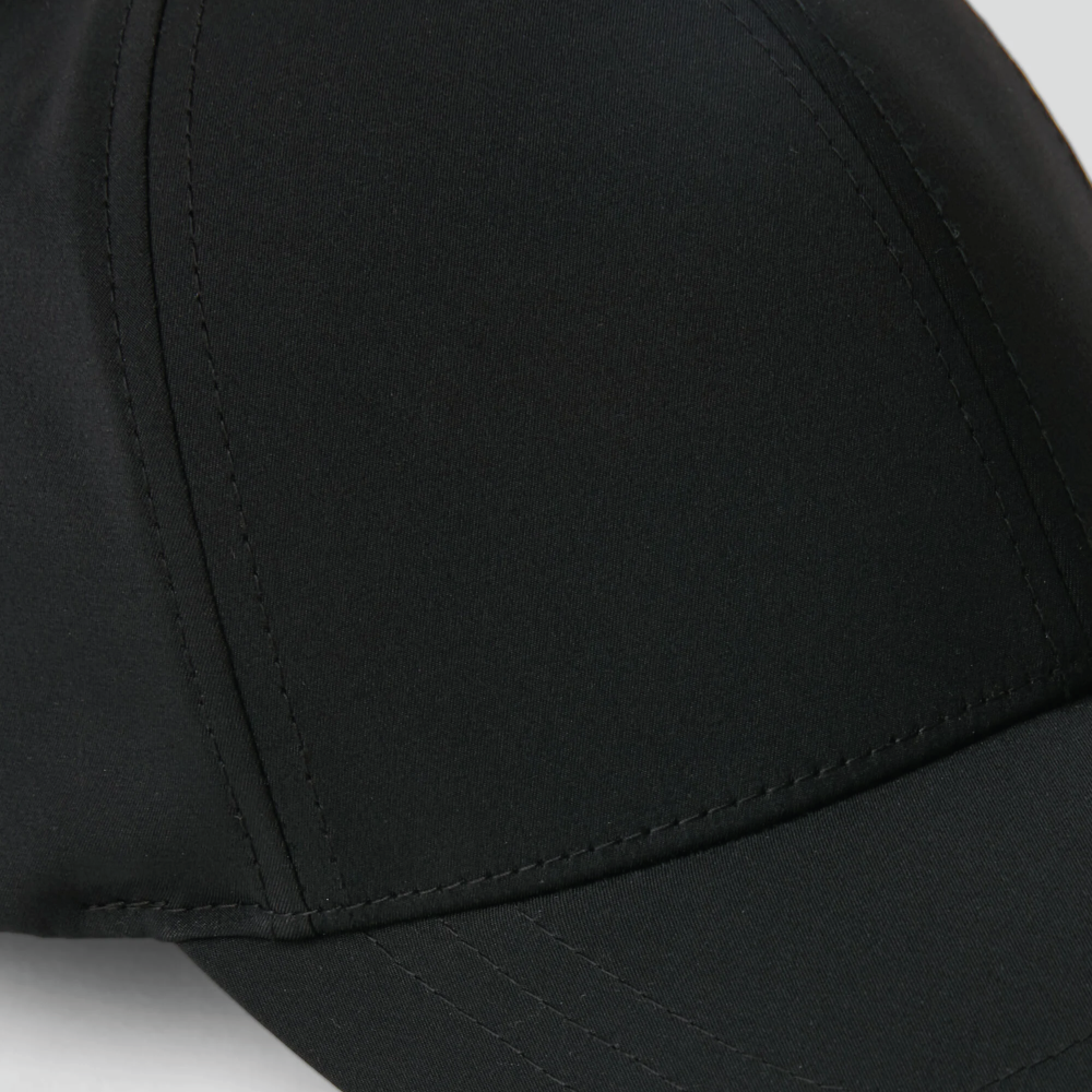 Karl Lagerfeld Black Cap with Karl Lagerfeld Silver Logo on a white background