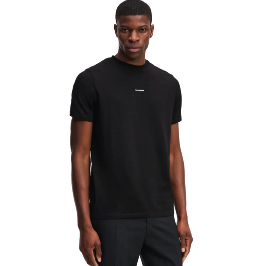 Karl Lagerfeld men's black Crewneck regular fit T-shirt front view