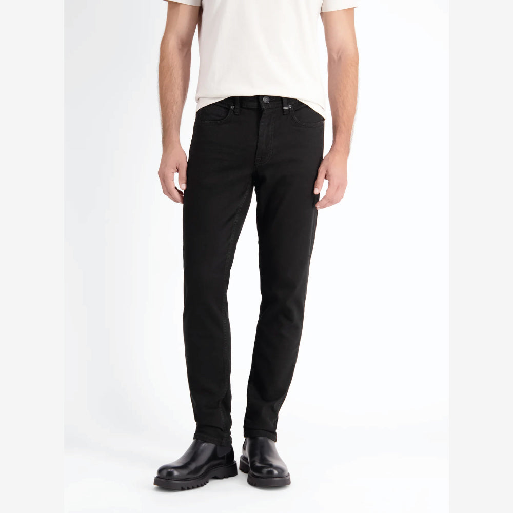 Lerros CONLIN black stretch denim jeans, slim fit 5-pocket style, front view studio photo