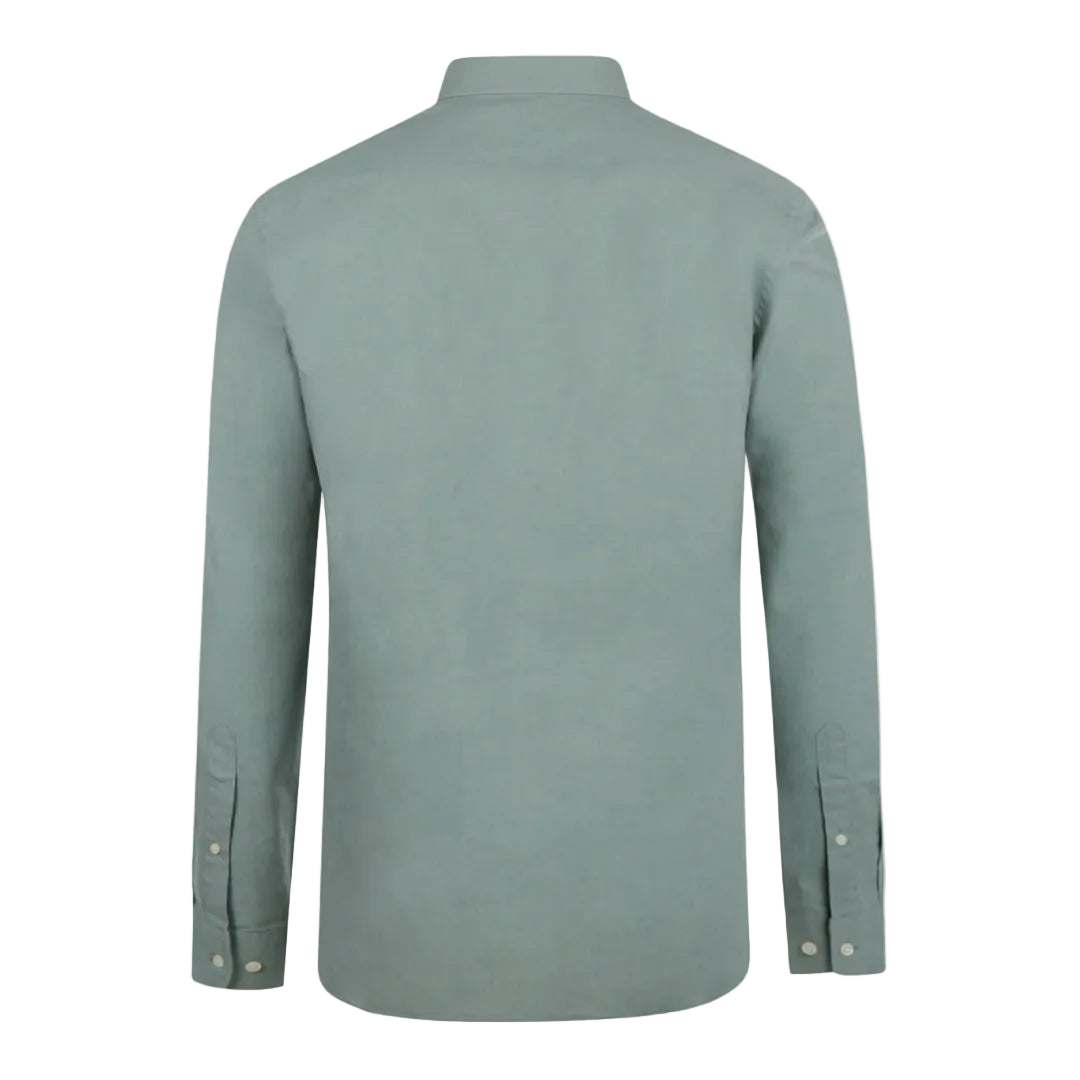 McGregor men's dark green cotton linen regular-fit button-down shirt with long sleeves, available online at Kayagan Lebanon.