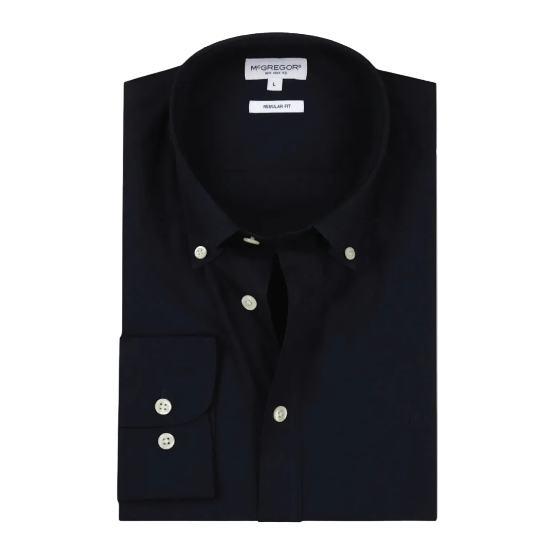 McGregor Stretch Poplin dark navy men's regular fit long sleeve button-down shirt available online at Kayagan Lebanon.