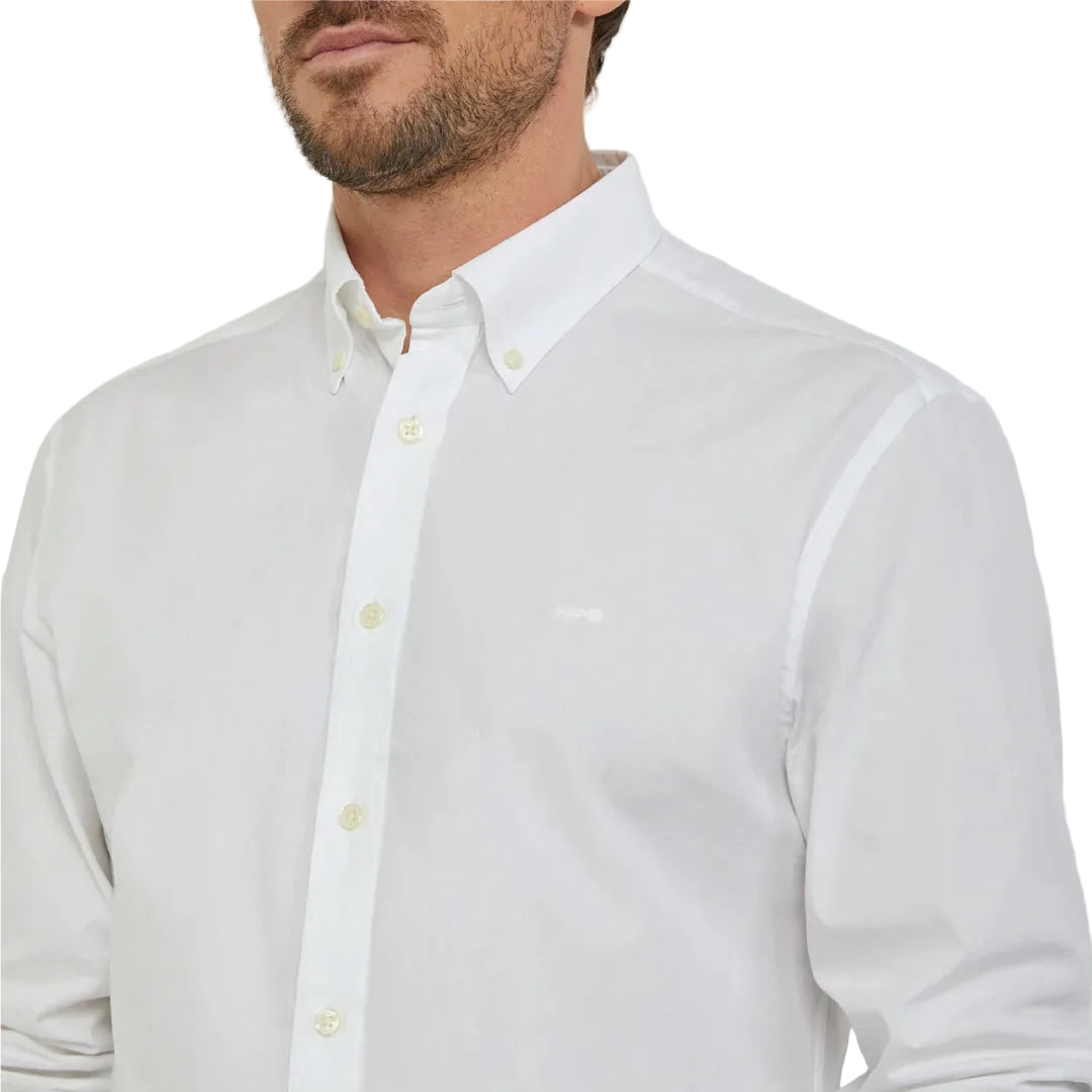 McGregor Stretch Poplin white men's regular fit long sleeve button-down shirt available online at Kayagan Lebanon.