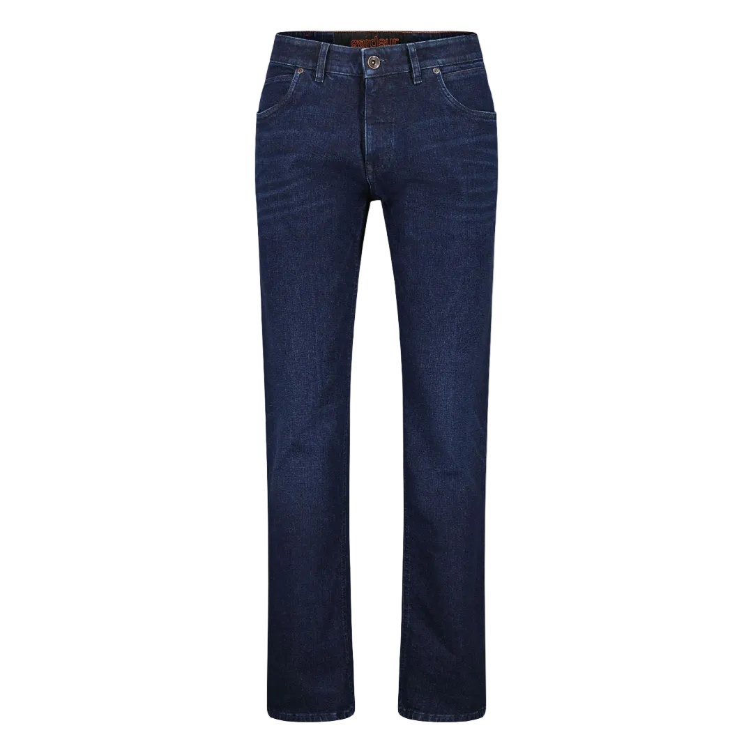 Gardeur Bennet Dark Stone men's straight fit jeans in premium stretch denim with a classic five-pocket design and dark wash finish.