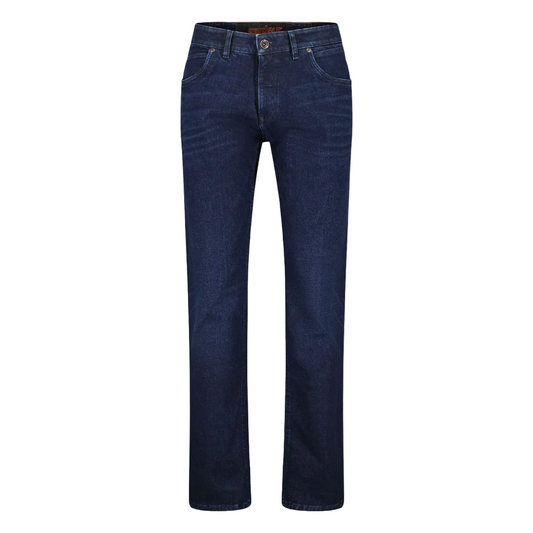 Gardeur Bennet Dark Stone men's straight fit jeans in premium stretch denim with a classic five-pocket design and dark wash finish.