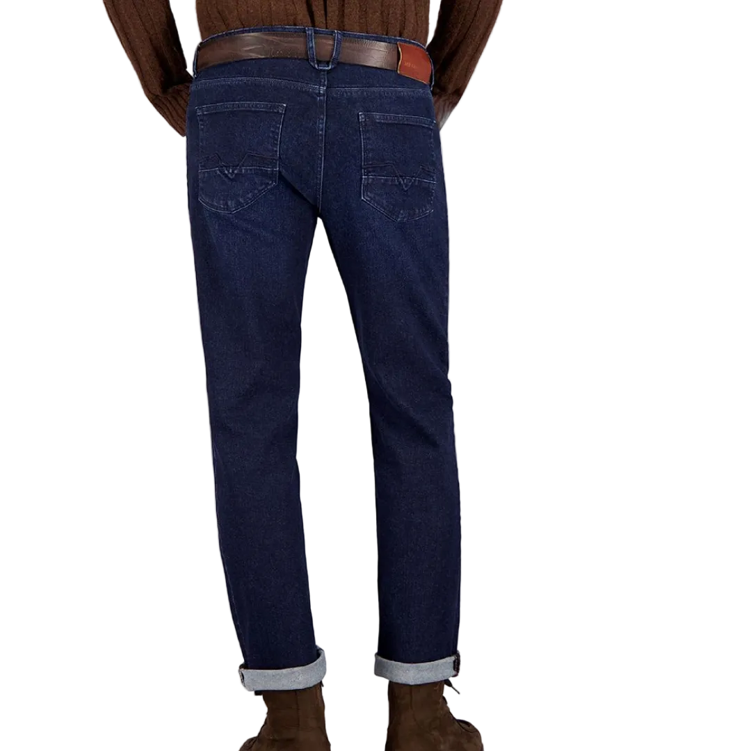 Gardeur Bennet Dark Stone men's straight fit jeans in premium stretch denim with a classic five-pocket design and dark wash finish.