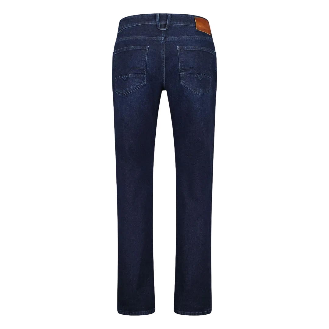Gardeur Bennet Dark Stone men's straight fit jeans in premium stretch denim with a classic five-pocket design and dark wash finish.