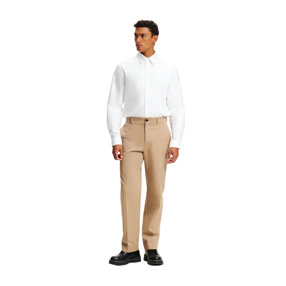 Karl Lagerfeld Kameo Oxford regular fit men's long sleeve button-down shirt with embroidered chest logo and classic collar.
