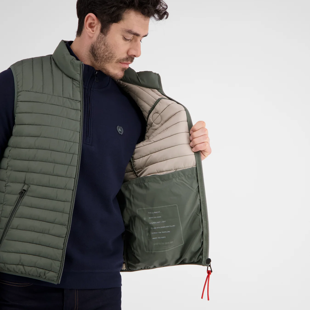 Lerros men’s lightweight quilted vest with stand-up collar and zippered pockets available at Kayagan Lebanon