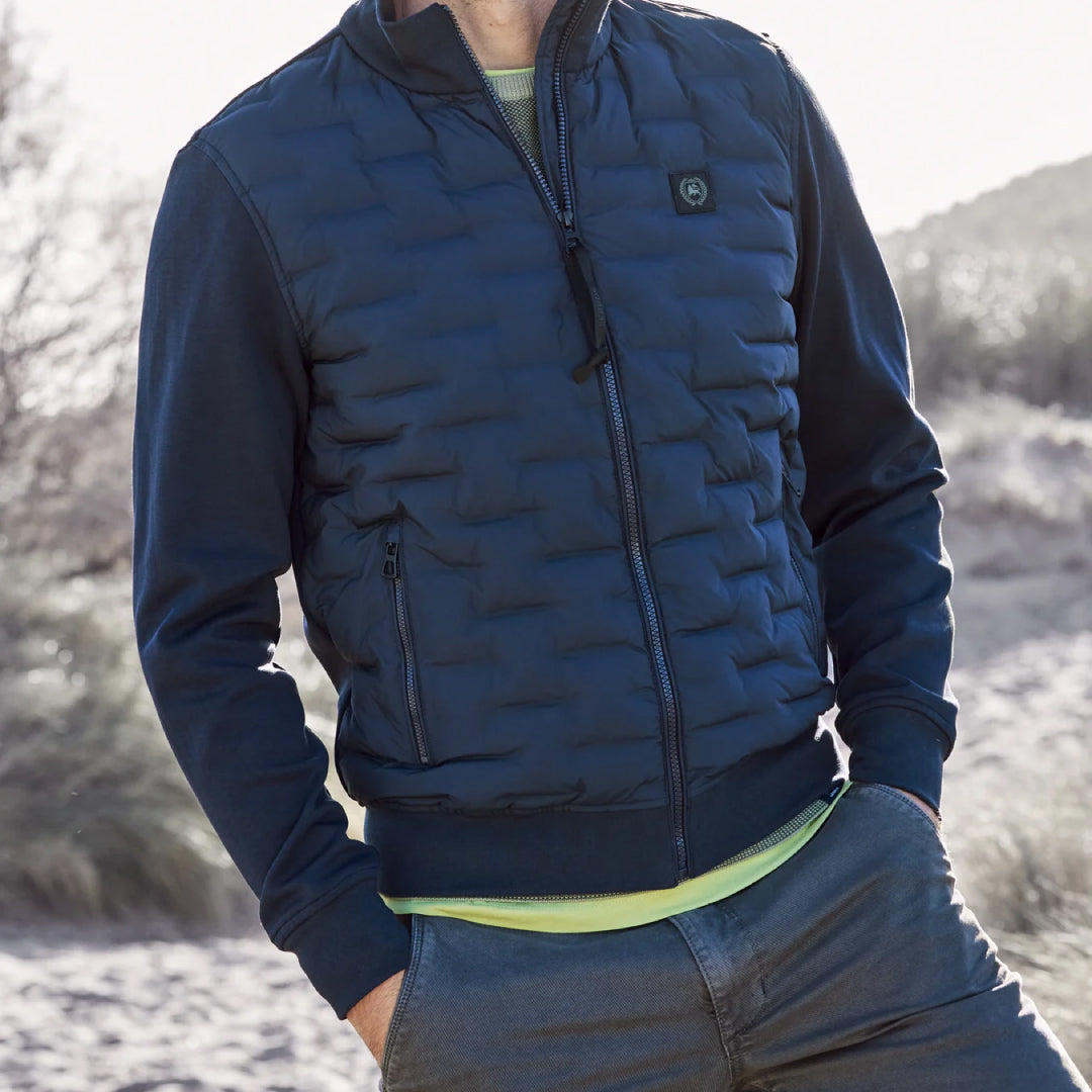 Men's Sweat Jacket with Stepged Front