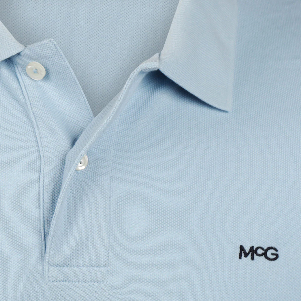 McGregor men's classic regular fit baby blue polo shirt with a ribbed collar and short sleeves.