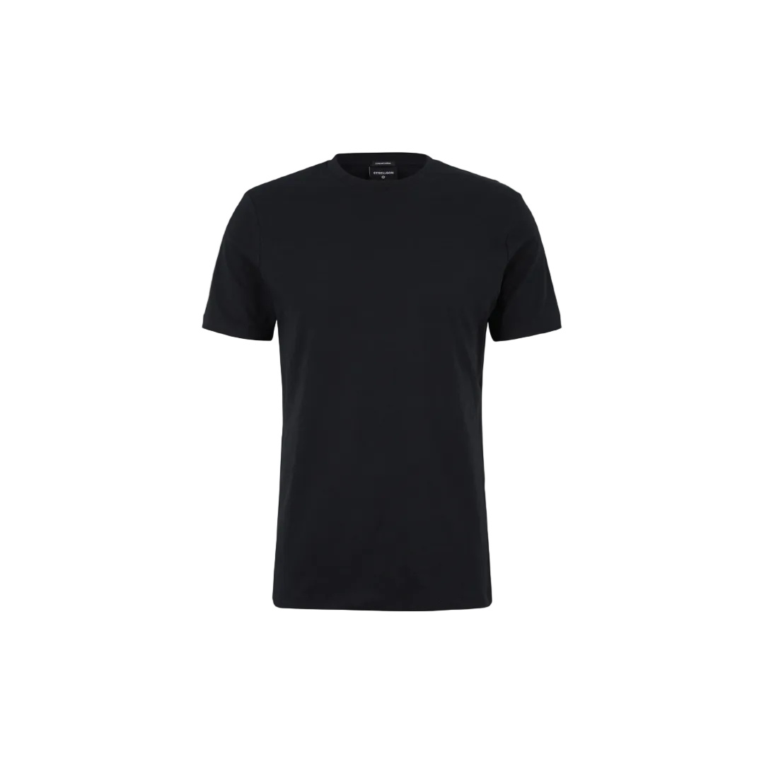 A black Strellson Clark crew-neck cotton T-shirt with short sleeves and a straight-cut design.