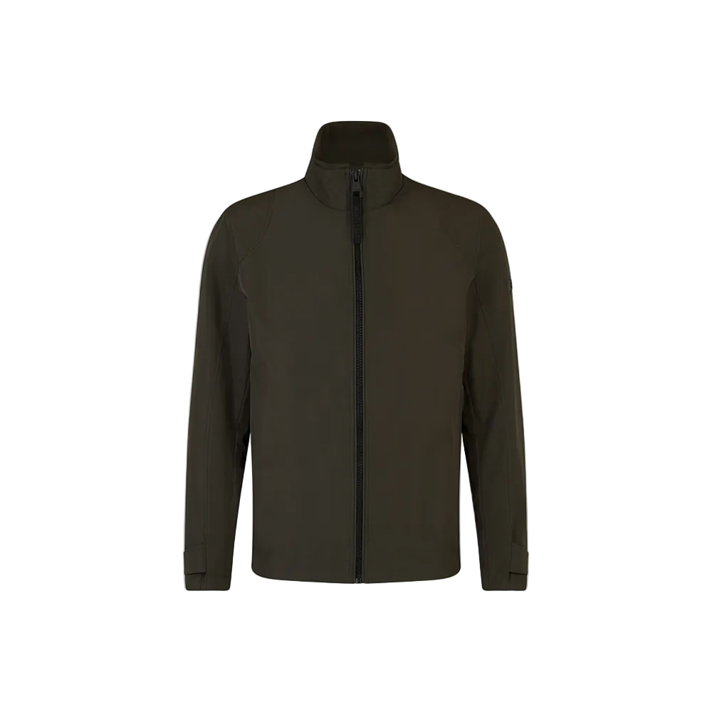 Strellson Lucca Windbreaker Jacket in olive with stand collar and zip front, and embroidered logo on the left arm, Kayagan