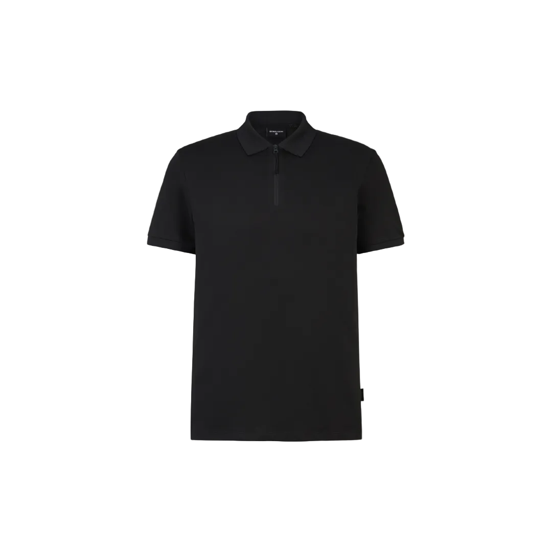 Strellson Reno black regular fit men's polo shirt with zip collar, available online at Kayagan Lebanon with nationwide delivery.