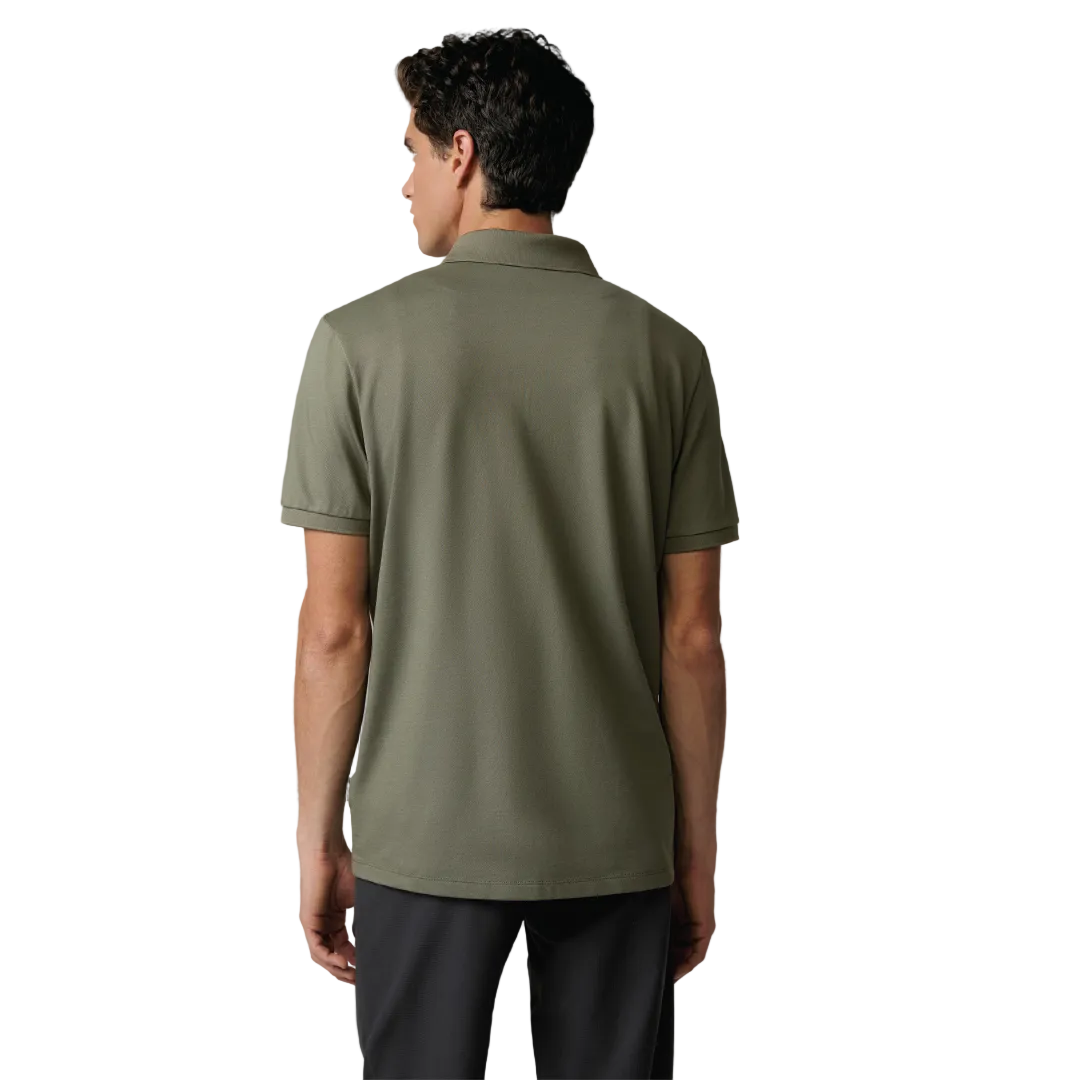 Strellson Reno olive regular fit men's polo shirt with zip collar, available online at Kayagan Lebanon with nationwide delivery.